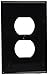 Leviton PJ8-E 1-Gang Duplex Receptacle Wallplate, Midway Size, Black primary