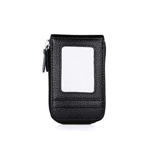 Festnight Men Women Genuine Card Holders RFID Blocking Zipper Around Bank Card ID Case Business Cards Organizer Wallet Bag
