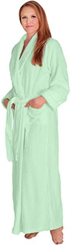 NDK New York Women's Chenille Full Length Cotton Robe,  2X-3X Plus,Seagreen