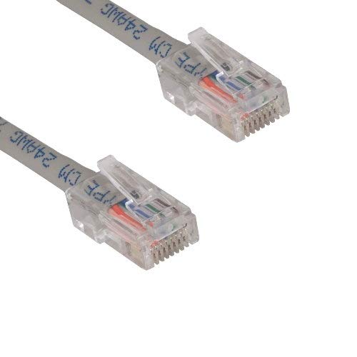 Kentek 1 Feet FT CAT6 UTP Assembled Type Patch Cable 24 AWG 550 MHz Category 6 Unshielded Twisted Pair Assembly Enchanced Ethernet RJ45 Network Internet Cord Gray