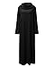 ZANZEA Women Plain Turtleneck Boat Neck Long Sleeve Party Kaftan Long Maxi Dress Black Large