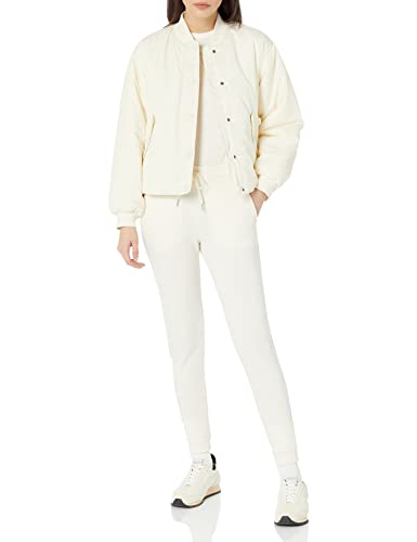 AMAZON ESSENTIALS WOMEN’S RELAXED-FIT RECYCLED POLYESTER PADDED CROPPED BOMBER JACKET (AVAILABLE IN PLUS SIZE) (PREVIOUSLY AMAZON AWARE), IVORY, 4X