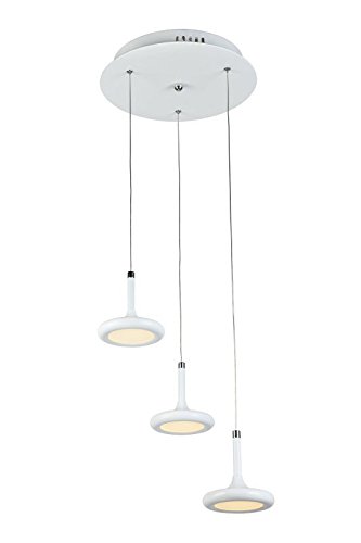 Vstar LED Ceiling Light,Warm White Dimmable,Modern Chandelier Light Fixture with Adjustable Wire,Contemporary LED Chandelier Pendant Lighting Fixtures for Kitchen/Dining Room/Living Room (3Lights)