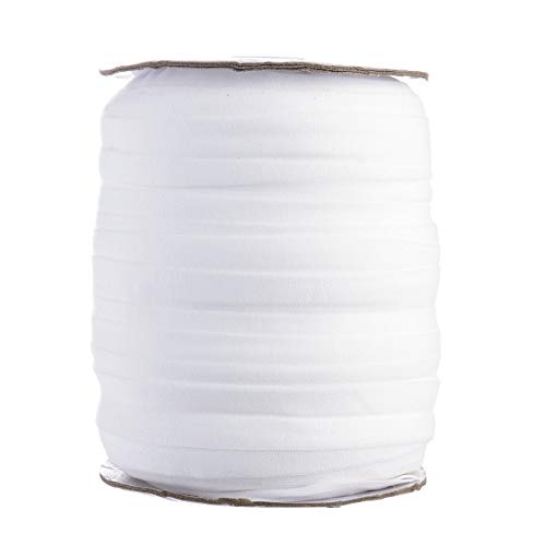 100 Yards White Double Fold Sewing Bias Tape Roll, Double Face Solid