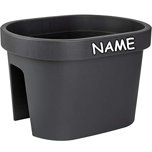 alles-meine.de GmbH Blumentöpfe - Modell & Farbwahl - 5 Stück Geländer Blumenkästen - schwarz - LANG - oval - 40 cm… – Bild 4