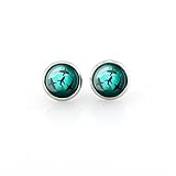LERYDESI Blue Circling Sharks Stud Earrings and necklace Circling Sharks pendant for Women Fashion Jewelry set