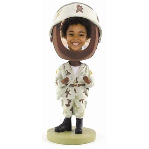Soldier Photo Bobble Heads - Dark Skin - Case of 12