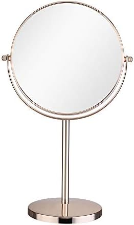 Cerdeco J810G Medium Size, This is Beautiful, New Color, Champagne Gold, Makes You Feel Refreshing, Bright Toning, True Double-Sided Mirror, DX 5x Magnifier, 360° Rotation, Tabletop Mirror, Makeup Tool, (M, Mirror Surface, 7.9 inches (200 mm), Champagne Gold)
