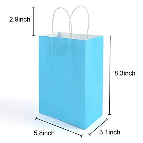 LovesTown Colorful Gift Bags, 18 PCS Colored Paper Bags Rainbow Party Favor Bags Kraft Candy Bags with Handle for Birthday Wedding and Party Celebrations