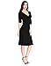 Sue&Joe Women's 3/4 Sleeve Dress Ruched Waist Classy V-Neck Casual Cocktail Dress
