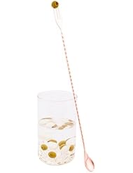 16-inch Stainless Steel Trident Barspoon: Perfect for Professional Bars or At Home Use - Copper Plated Mixing Spoon With Fork End - Spiral Pattern Handle for Effortless Spin - 1-CT - Restaurantware