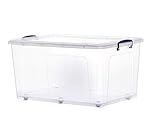 Superio Storage Container, 44 Qt, Clear with Blue