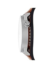 Fossil Men's Barstow reloj de cuarzo de acero inoxidable con correa de cuero