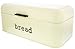 Bread Box for Kitchen Counter - Stainless Steel Bread Bin, Dry Food Storage Container for Loaves, Pastries, Toast and More - Retro Vintage Design, Cream, 16.75 x 9 x 6.5 Inches