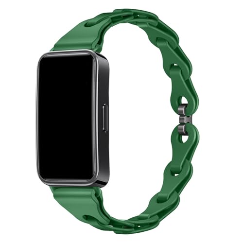 TENYELE Trendy Silicone Watch Straps Decorative Chain Link Designed Breathable Wristband For Band 8/9/10 Bracelets Repair Watch Band