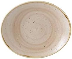 Churchill Super Vitrified GR946 Stonecast Oval Coupe Plate Nutmeg Cream (Pack of 12)