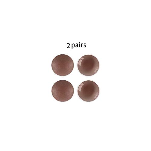 Nipple Covers Brown Dark Skin Tone Breast Petals Invisible Bra Reusable Adhesive Silicone Pasties 2 Pairs