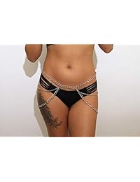 Cadena de plata sexy con cinturón para el muslo, joyería para mujer, joyería de cadera, pantalón lateral, cinturón, accesorio de moda
