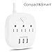 Power Strip 3 Outlets and 3 USB Ports with Switch Control, Desktop Charging Station with 5 ft Extension Cord, Compact for Nightstand, Office and Travel - White