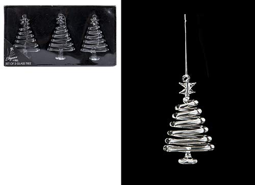 Toyland® Pack Of 3-8cm Glass Christmas Tree Baubles - Spiral design
