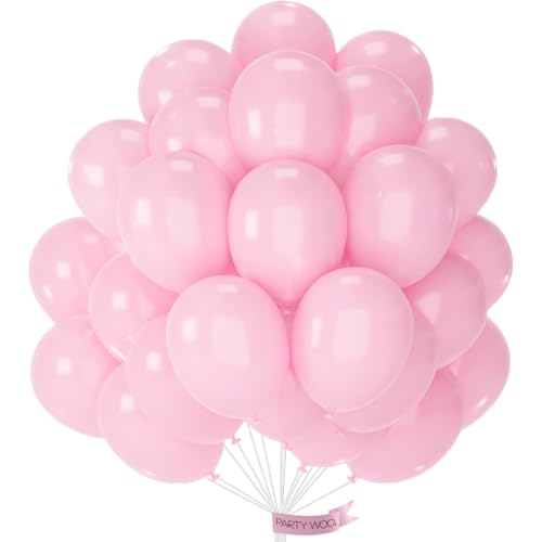 PartyWoo Light Pink Balloons 101pcs Pastel Pale Baby Pink Color