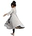 FTSUCQ Girls Casual Swing Special Occasion Printed Cotton Loose Maxi Dresses,120(5-6Y),Grey