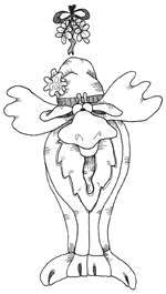 Clear Impressions Clear Stamp - Chris Moose (Moose under Missletoe)