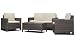 4 Pieces Outdoor Patio PE Rattan Wicker Sofa Sectional Furniture Set with Cushion