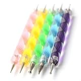 ReNext Nail Art Dotting Tools / Dotting Pens- Set of 5 Double Ended Nail Art Dotting and Marbling Tools for Manicure and Pedicure with 10 Different Dotting Size