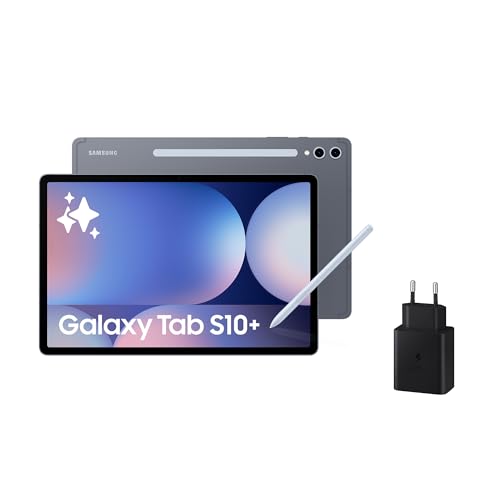 Galaxy Tab S10+ 512GB + Cargador - Tablet IA, Tableta Android Wifi, 12GB RAM, Pantalla AMOLED, Antirreflejos, S Pen Incluido, Gris (Versión Española)