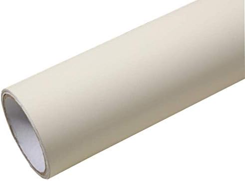 Temall Solid Color Frosted Contact Paper Self Adhesive Wallpaper Waterproof Shelf Drawer Liner Cabinet Sticker 15.6 inch by 9.8 Feet (Creamy-White)