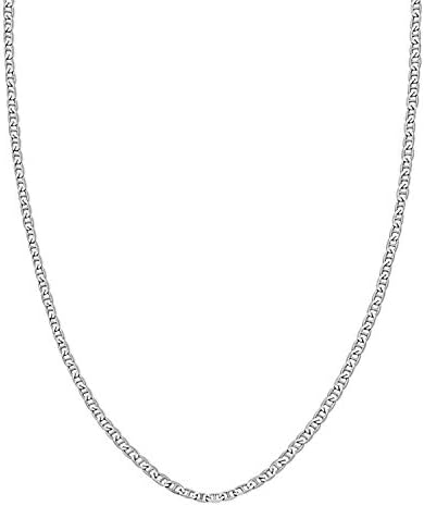 Savlano 925 Sterling Silver 3.5mm Italian Solid Flat Mariner Link
