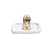 Amazon Basics Padded Pet & Dog Bolster Bed, White, 22 x 15 inches