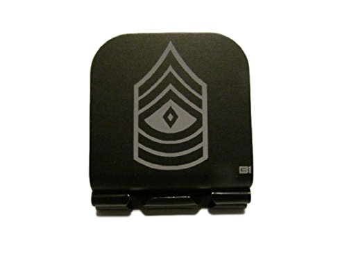 US Army 1st Sergeant Stripes Laser Etched Hat Clip Black