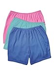 Comfort Choice Women's Plus Size 3-Pack Cotton Boyshort - Raspberry Azure Pack, 10