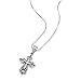 925 Sterling Silver Celtic Filigree Design Cross Pendant Necklace, 18 inch Snake Chain