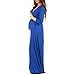 Mother Bee Maternity V-Neck 3/4 Sleeve Ruched Waist Dress RoyalBlue