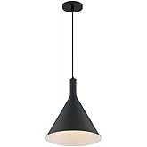 Nuvo Lightcap-1 Light Large Pendant in Mid-Century Modern Style-12 Inches Wide by 14.5 Inches High-Matte Black Finish -Tra
