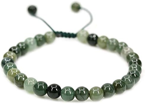 AMANDASTONES Handmade Gemstone 6mm Round Beads Adjustable Braided Macrame Tassels Chakra Reiki Bracelets 7-9 inch Unisex