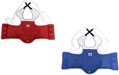Moospo Taekwondo Chest Guard One Red, One Blue Body Protector Gear TKD 2EA (2(140cm-160cm or 4'7"-5'3"))