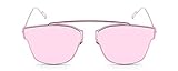 GAMT Mirrored Metal Frame Sunglasses Rimless Designer for Men Pink