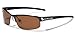 Small POLARIZED Half Frame Fishing Golf Sport Sunglasses - Gunmetal - Black | Brown