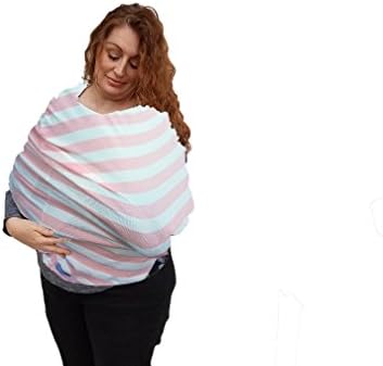 Superior Quality baby car seat cover - nursing - breastfeeding, it is breathable - soft - stretchy, multi use: car seat canopy-Stroller-shopping cart-high chair by Baby House (Pink/White st)