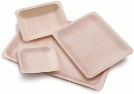 Disposable Wood Plates 7.5" x 5.5" - 10Pk. A Natural Eco-Friendly Alternative to Plastic and Styrofoam that is Compostable and Biodegradable. Great for Parties, Weddings, Entertaining &amp; Catering
