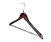 TOPIA HANGER Luxury Wooden Suit Hangers for Closet - Cherry Wood With Extra Thick Hook and Non-Slip Pants Bar, Heavy Duty Coat Hangers With Notches for Shirts - 16 Pack CT01M