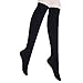 JET-BOND(TM) FS04 Wool Woollen Knee High Socks Warm Stockings (Black)