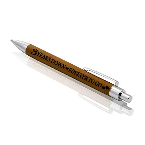 KATE POSH - 3 Years Down, Forever to Go Engraved Leather Pen, Our 3rd Wedding Anniversary, 3 Years a - //medicalbooks.filipinodoctors.org