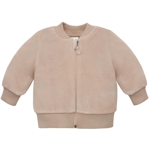 Pinokio Baby Jacket Hello, 80% Polyester, 20% Cotton Grey, Unisex GR. 56-86, Maillot de survêtement Bébés garçons, BEJGE Velour Lovely Day,