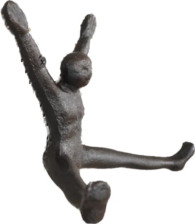 Cast Iron Industrial Style Man Figure Outstretched Legs Double Coat Hook
