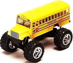 Monster School Bus: Die Cast Yellow School Bus Large 5" Long with Monster Wheels! by International